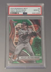 Adley Rutschman PSA 10 2024 #9 Bowman's Best 37/99 Green Refractor PSA POP 1 - Picture 1 of 3
