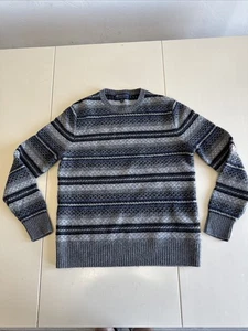 Suéter Brooks Brothers Para Hombre Talla Mediana Hilo Italiano Lana Merino Rayas Cálido - Imagen 1 de 15