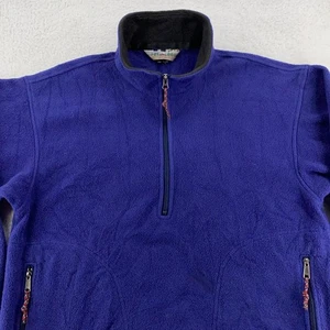 Vintage EMS Pullover BOXY Large Purple Polartec Fleece Half Zip Outdoor USA 90s - Picture 1 of 11
