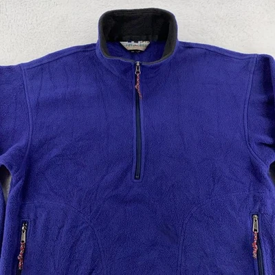 Vintage EMS Pullover BOXY Large Purple Polartec Fleece Half Zip Outdoor USA 90s - Image 1 of 4