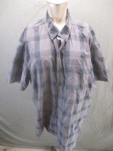 Eddie Bauer Size 2XLT Mens Plaid Gray Short Sleeve Button Up Outdoor Shirt 821 - Picture 1 of 10