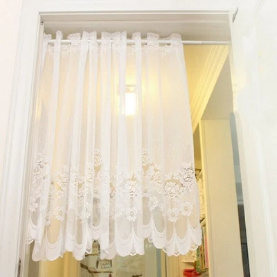 Cortina de encaje floral de gasa de guipur pastoral francés panel para el hogar cortina divisor De \ Foto 1 de 4