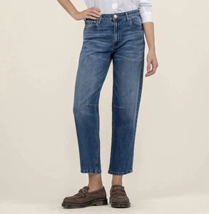 NWT KUT from the Kloth High-Rise Ashley Slouchy Barrel Denim Blue Jeans Size 0 - Picture 1 of 7