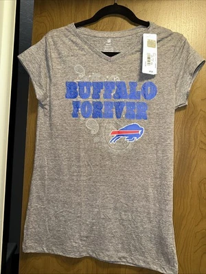Buffalo Bills NFL Shirt  Women Teen/ Jr.  Sz 11/13 NWT Buffalo Forever V-neck   - Image 1 of 4