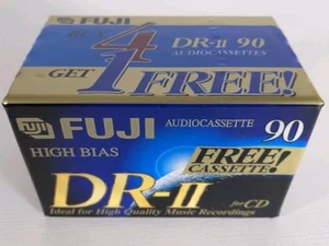 Lot 5 Brand New Sealed Fuji DR-II 90 Type 2 Blank Audio Cassette Tapes - Picture 1 of 3