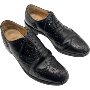 Loake Oxford Brogue Men's UK 9 Black Leather Traditional Wingtip Formal Shoes - Picture 1 of 24