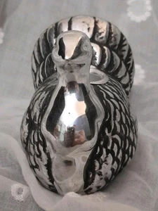 Boston Warehouse Turkey Candle Holder Thanksgiving Holiday Antiqued Silver Tone - Picture 1 of 6
