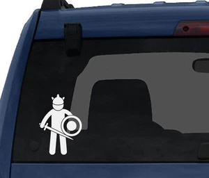 Medieval Stickman #7 - Espada de Caballero y Escudo Redondo - Calcomanía de Vinilo para Coche Tableta - Imagen 1 de 1