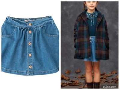 Girl's Tocoto Vintage Light Blue Denim Mini Skirt Front Buttons  Size 4 $75 - Image 1 of 4