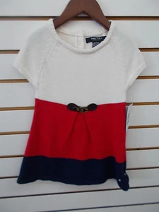 Infant Girls Nautica $34.50 Cream, Red, & Navy Sweater Dress Sizes 18Mth & 24Mth - Picture 1 of 6