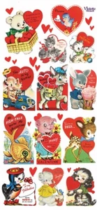 Violette Stickers Vintage Valentine's Day Animal Friends Crafts Planner Supply - Picture 1 of 1