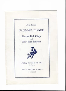 1954 NHL Hockey Faceoff Dinner Program Detroit Red Wings Rangers Facsimile Autos - Picture 1 of 2