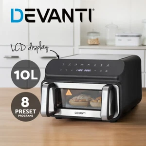 Devanti Air Fryer 10L LCD Fryers Kitchen Oven Oil Free Healthy Cooker 1700W - Picture 1 of 8