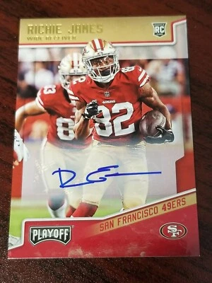 2018 Playoff Rookie Autographs #266 Richie James San Francisco 49ers WR - Image 1 of 2