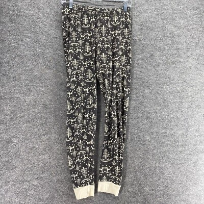 Burt's Bees Girls Pajama Pants S Small Black Forest Print Mid Rise PullOn Cotton - Image 1 of 4