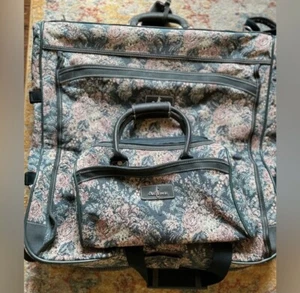 Vintage Atlantic Floral Tapestry Carpet Garment & Carry on luggage Mary Poppins - Picture 1 of 15