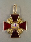 125713, St.Anna Orden, Kreuz, Kleinod 1.Klasse, Gold, dunkelrote Emaille ca 1860
