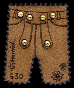 Austria 2015 Unusual stamps - Leather Pants, Lederhosen, Swarovski MNH** - Picture 1 of 1