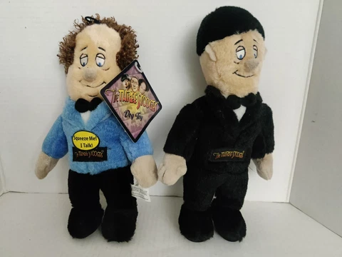 The Three Stooges Plush Dog Toys Moe & Larry - Read Info Cover