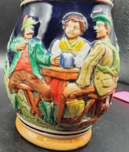 Vintage West German Beer Stein w/ lid 7" Labeled Lerchen - Marked W. Germany - Picture 1 of 9