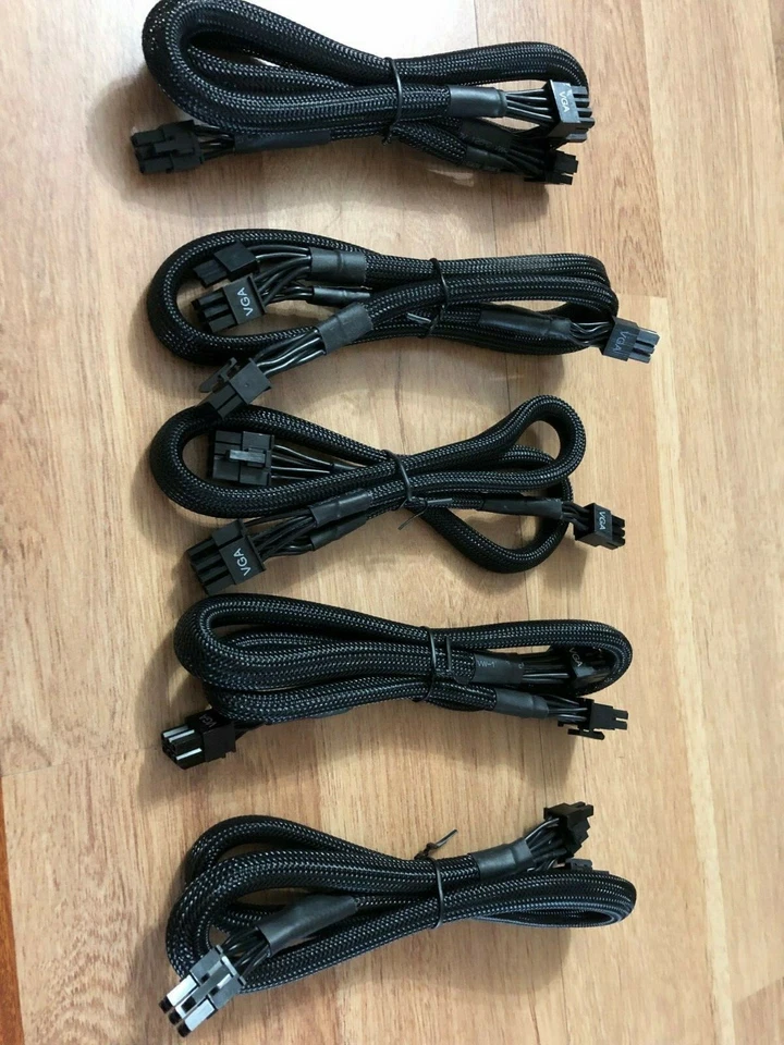 50 Pcs 8 PIN TO dual 8+6 pin PCIE VGA Cable for EVGA SuperNOVA 750-1300 G2 G3 G5 - Image 1 of 3