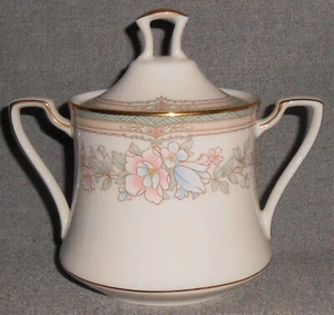 Zuccheriera NORITAKE Fine China BENTLEY PATTERN anni 90 con coperchio GIAPPONE - Foto 1 di 6