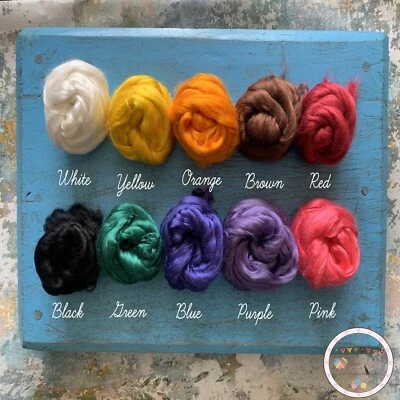 Heidifeathers® Dyed Bamboo Fibres Tops - Felting, Spinning, 10 Colours to Choose - Image 1 of 4