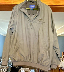 Turfer Convertable 1/4 Zip Pull Over Windbreaker Jacket Men L Gray L/S Golf - Picture 1 of 13