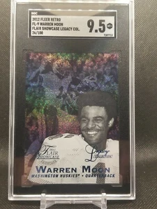 Warren Moon 2012 Fleer Retro Flair Showcase Legacy Oilers HOF /100 SGC 9.5 SSP - Picture 1 of 2