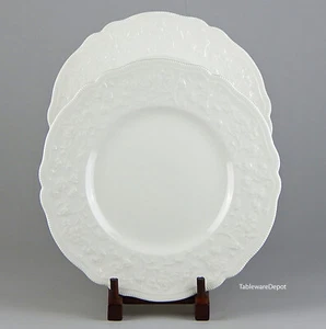 Set of 2 Dinner Plates SUPERB! Johnson Brothers, Pareek, Embossed Floral, JB718 - Picture 1 of 3