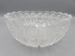 Tazón de cristal bohemio checo de encaje corte a mano reina, excelente estado - Imagen 1 de 9