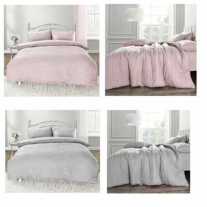 VELOSSO CALAIS CRINKLE Bettbezug Set mit Kissenbezug Quiltbezug Bettwäschegarnitur