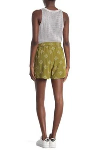 Madewell Printed Floral Batik Green Pull On Shorts NWT - Picture 1 of 7