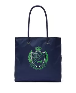 Victoria's Secret PINK NWT Reversible Tote Bag Pockets Logo Blue Travel School - Picture 1 of 7