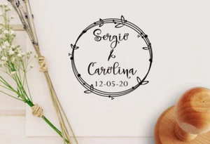 SELLO BODA Personaliza tus Invitaciones, sobres, 40 / 50 mm diámetro Caucho - Imagen 1 de 2