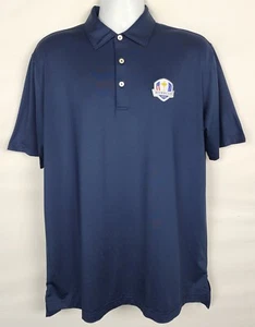 Polo Peter Millar Summer Comfort Para Hombre L Azul 2023 Ryder Cup Sólido Elástico - Imagen 1 de 10
