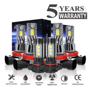 For Chrysler Town & Country 2010-2016 Xenon White LED Headlight Fog Light Bulbs - Picture 1 of 20