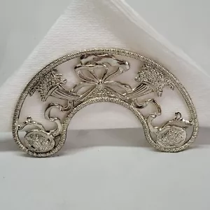 08K32 PORTE SERVIETTES DE TABLE EN METAL ZINC ARGENTE PLAQUE ARGENTMADE IN ITALY - Picture 1 of 11