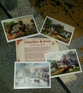 Vintage Currier und Ives Lithographie Drucke American Homestead Museum New York - Bild 1 von 4