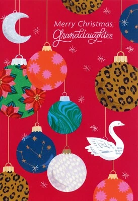 Loving CHRISTMAS Card FOR GRANDDAUGHTER, Special Joy Ornaments by Hallmark +✉ - Image 1 of 4