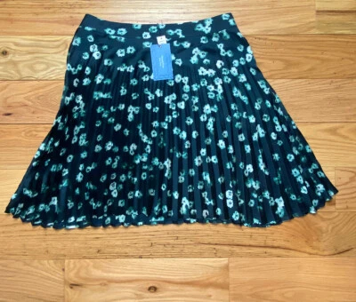 Falda plisada Simply Vera Wang fresca por la noche talla grande azul floral Foto 1 de 4