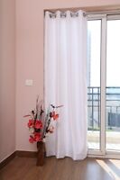 Wide 51" Choice of Plain Top White Faux Silk Curtains 130cm Length & Lining 