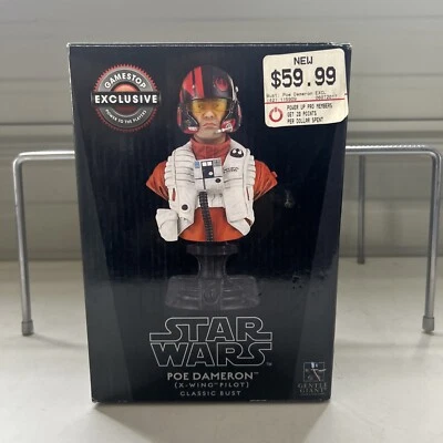 Star Wars Poe Dameron Gentle Giant Bust Game Stop X Wing Pilot #162 Of 4000 New - Image 1 of 4