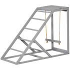 Pawhut Chicken Coop Toy With Swing, Ladder, Platform For 2 Chickens, Hens, Grey