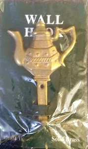 Gancio porta teiera ottone massiccio da parete asciugamano, porta utensili MCM vintage - Foto 1 di 6