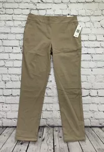 NWT Notations Capri Pants Women's Size 8 Khaki Elastic Waist Stretch Office/Boho - Picture 1 of 14