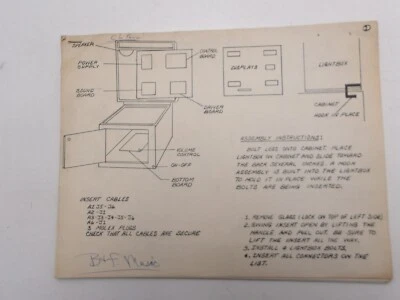 Gottlieb: 1979 Hand Drawing 7 instructions for system 1 - Image 1 of 4
