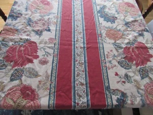 Elegant Vtg P Kaufman Quality Fabric Jacobean Floral Tablecloth 68"L X52"W - Picture 1 of 11