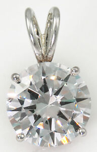 10 ct Round Pendant Bling bling Vintage Top Russian CZ Moissanite Simulant SS