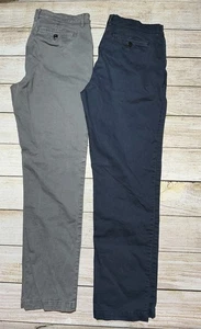 Lote de 2 pantalones chinos de corte recto Flint & Tinder para hombre 34x32 gris/azul - Imagen 1 de 8